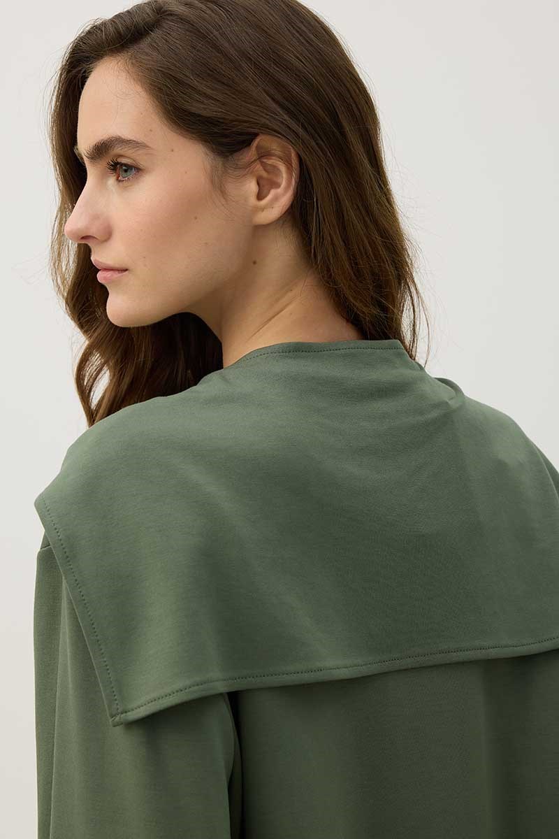 Seyyar Parçalı Sweatshirt Koyu yeşil