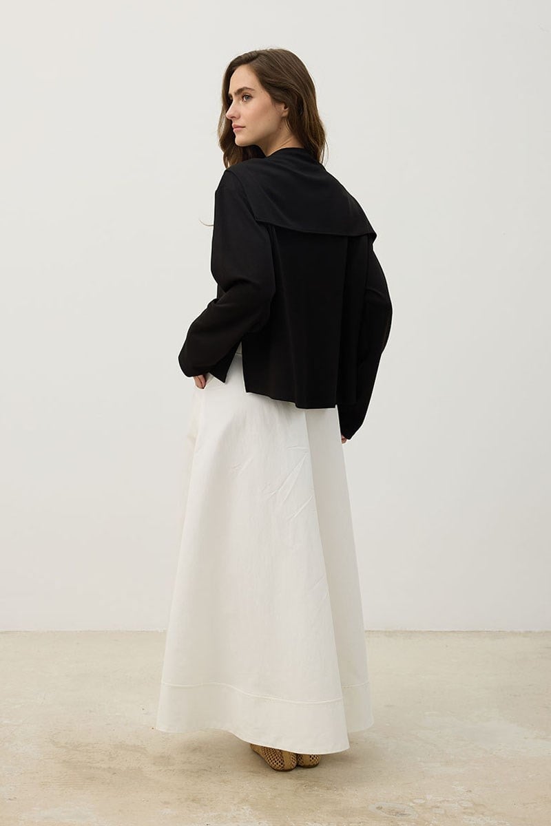 Seyyar Parçalı Sweatshirt Siyah