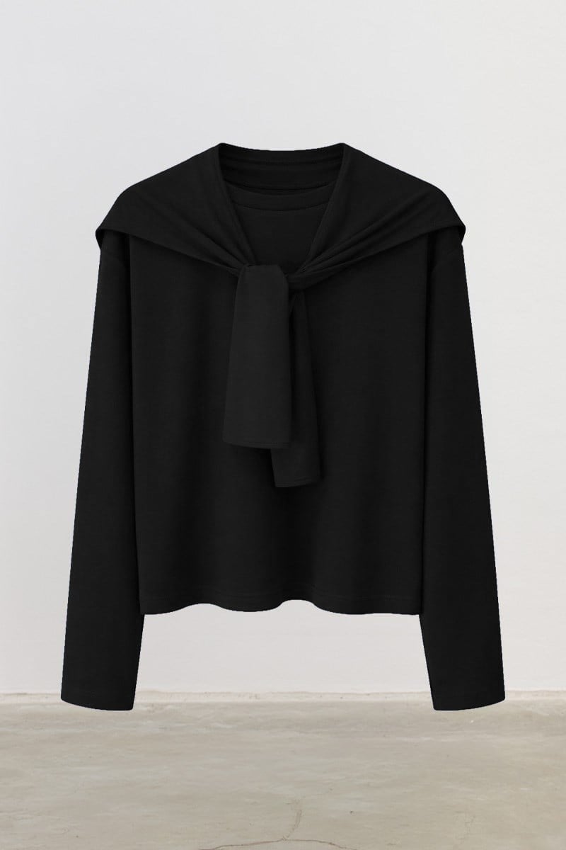 Seyyar Parçalı Sweatshirt Siyah