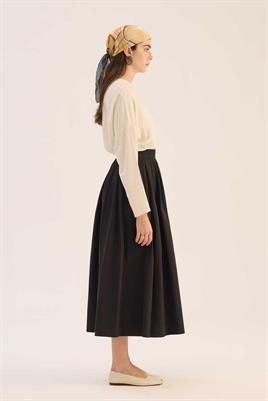 Sık Pileli Etek Siyah