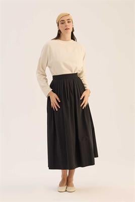 Sık Pileli Etek Siyah