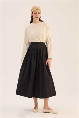Sık Pileli Etek Siyah