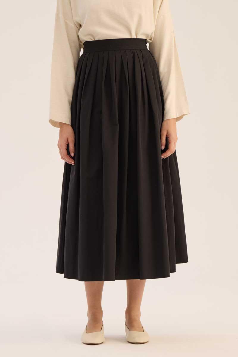 Sık Pileli Etek Siyah