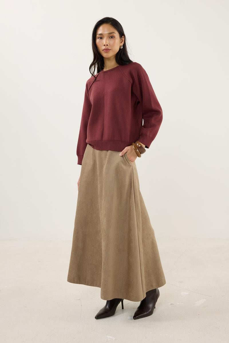 Sıkı Örme Triko Kazak Koyu Kiremit