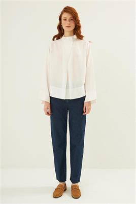 Siyah Pamuk Vual Crush Etek, Ekru Bluz, Siyah Şal Hazır Kombin