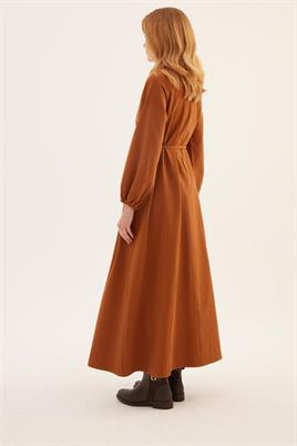 Soft Kanvas Elbise Kiremit