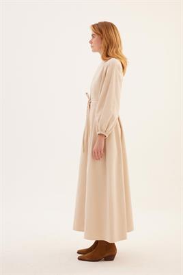 Soft Kanvas Elbise Krem