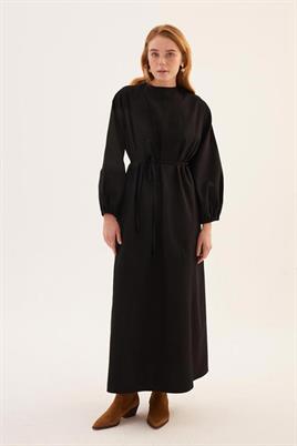 Soft Kanvas Elbise Siyah