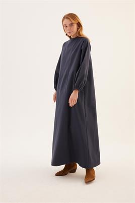 Soft Kanvas Elbise Lacivert