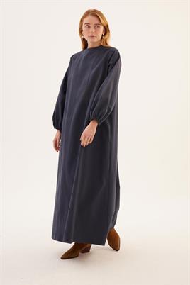 Soft Kanvas Elbise Lacivert