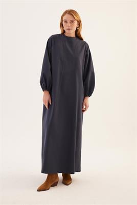 Soft Kanvas Elbise Lacivert