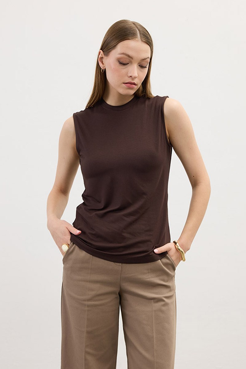 Soft Tuşe %100 Doğal İçerikli Kolsuz Body Acı kahve