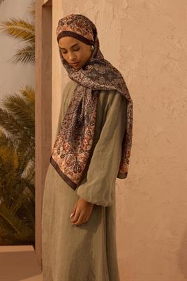 Soft Vual İpek Şal Acı kahve