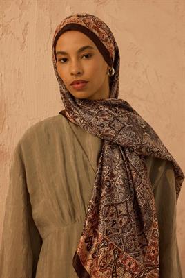 Soft Vual İpek Şal Acı kahve