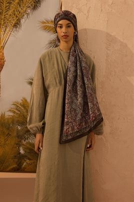 Soft Vual İpek Şal Bordo-Siyah