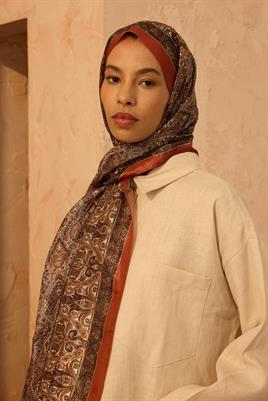 Soft Vual İpek Şal Kiremit