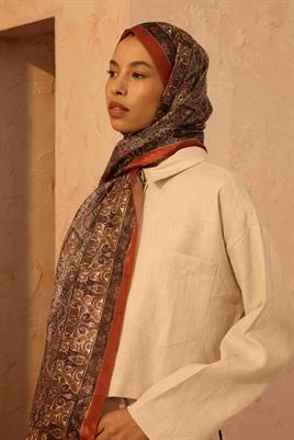 Soft Vual İpek Şal Kiremit