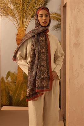 Soft Vual İpek Şal Kiremit