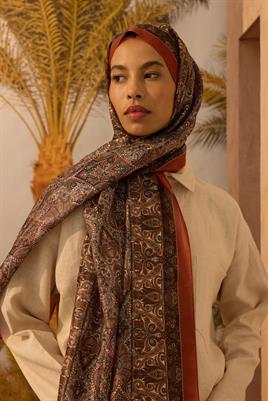 Soft Vual İpek Şal Kiremit