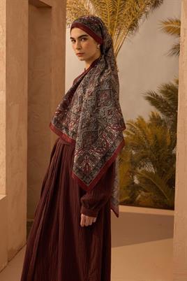 Soft Vual İpek Şal Koyu Bordo