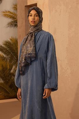 Soft Vual İpek Şal Lacivert