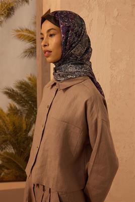 Soft Vual İpek Şal Mor