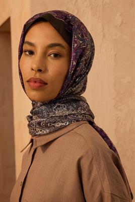 Soft Vual İpek Şal Mor