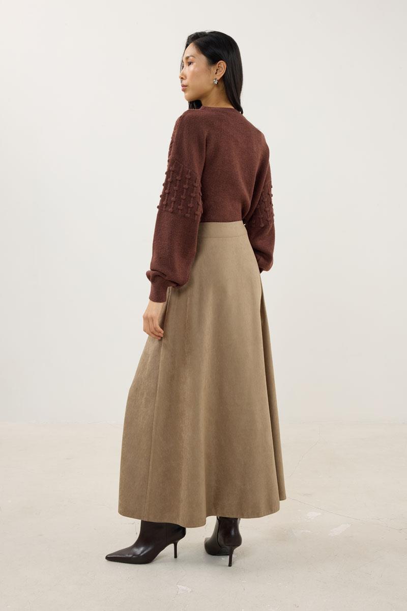 Süet Kloş Etek Vizon