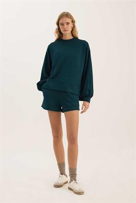 Sweatshirt Şort Zümrüt