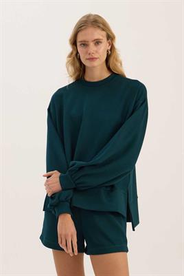 Sweatshirt Şort Zümrüt
