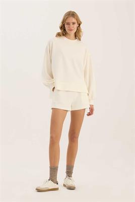 Sweatshirt Şort Ekru