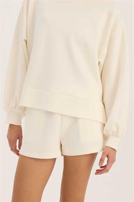 Sweatshirt Şort Ekru