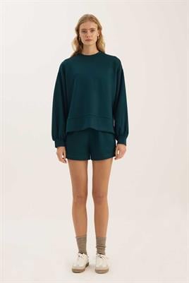 Sweatshirt Şort Zümrüt