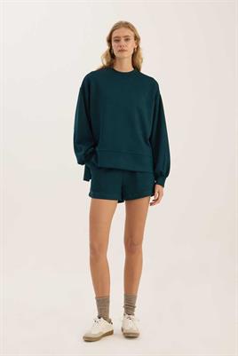Sweatshirt Şort Zümrüt