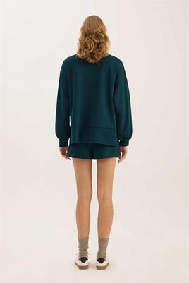 Sweatshirt Şort Zümrüt