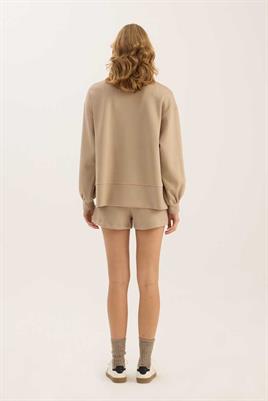Sweatshirt Şort Koyu Vizon