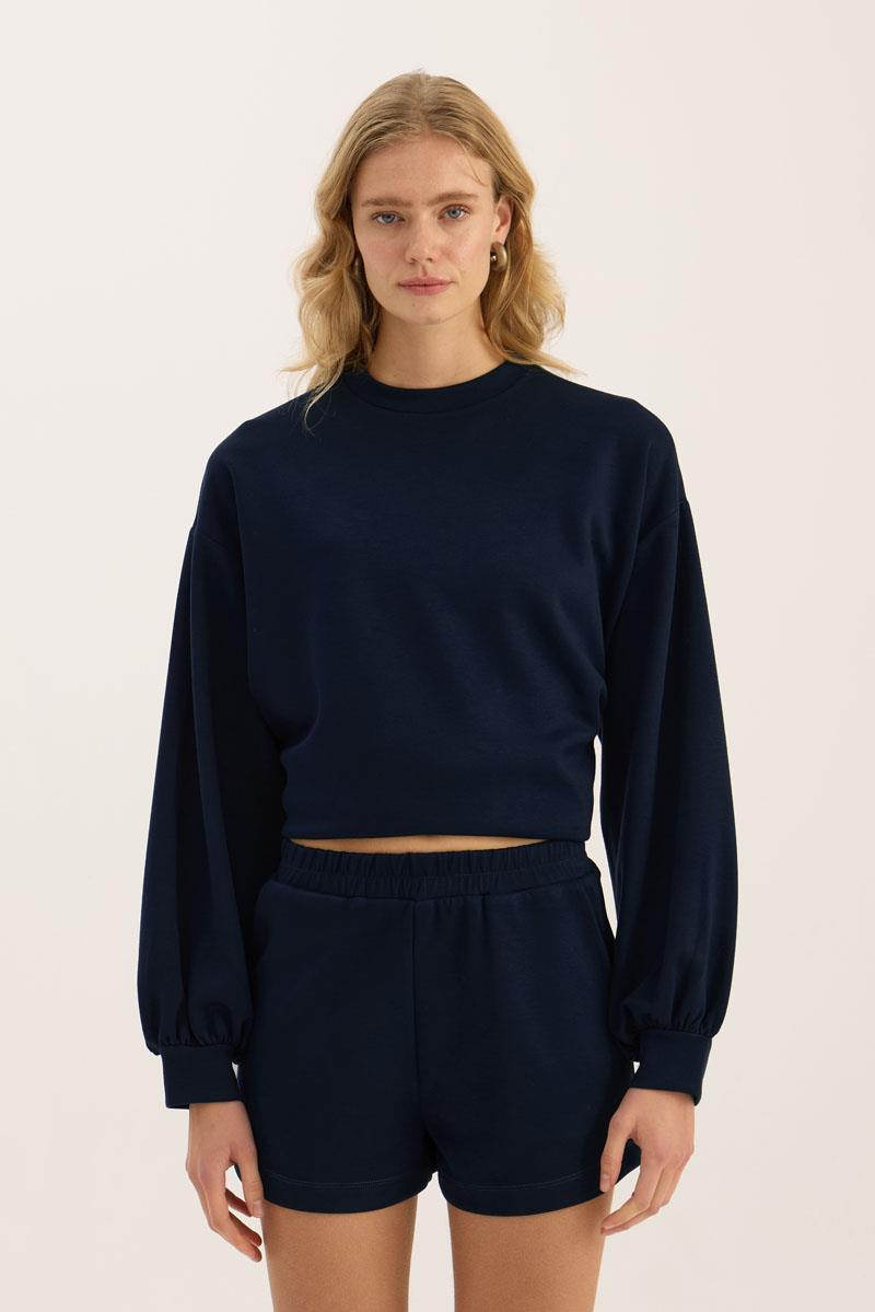 Sweatshirt Şort Lacivert