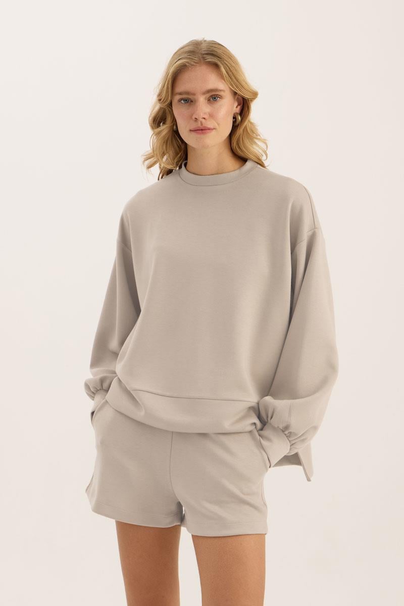 Sweatshirt Şort Taş