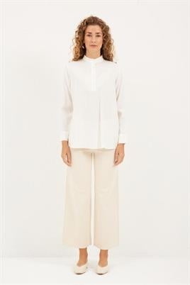 Takma Kollu Gömlek Ekru