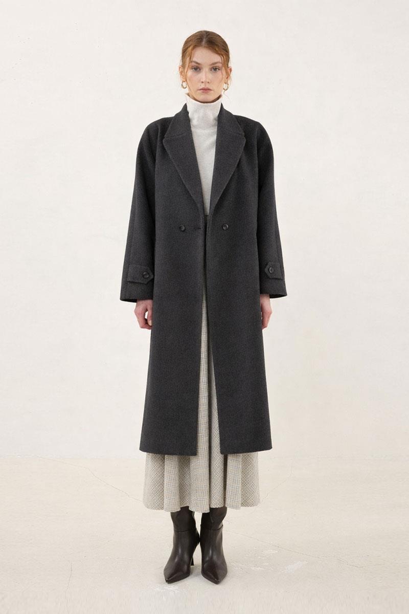 Tam Kalıp Klasik Kaban Antrasit