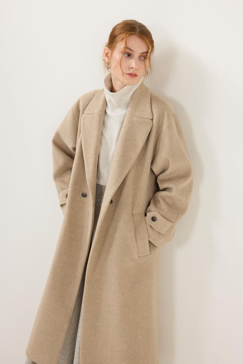 Tam Kalıp Klasik Kaban Bej