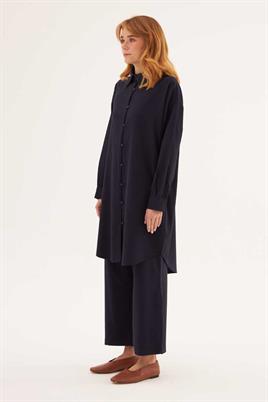 Tamamı Britli Gömlek Lacivert