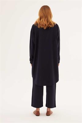 Tamamı Britli Gömlek Lacivert