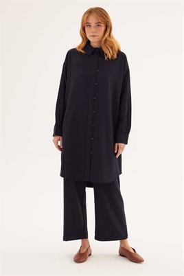 Tamamı Britli Gömlek Lacivert