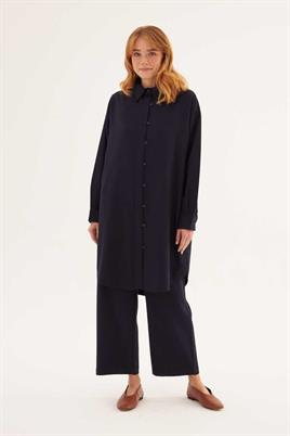 Tamamı Britli Gömlek Lacivert