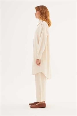 Tamamı Britli Gömlek Ekru