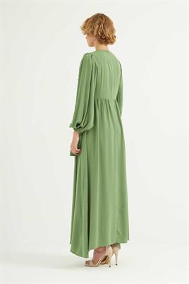 Taş İşlemeli Gece Elbisesi Yeşil