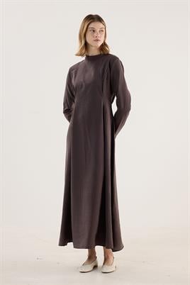 Taşlanmış Tensel Elbise Acı kahve