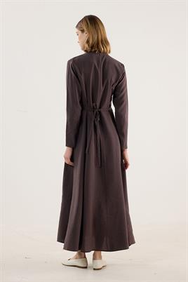 Taşlanmış Tensel Elbise Acı kahve