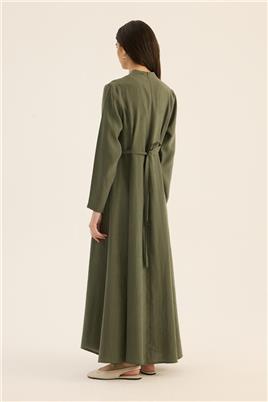 Taşlanmış Tensel Elbise Haki